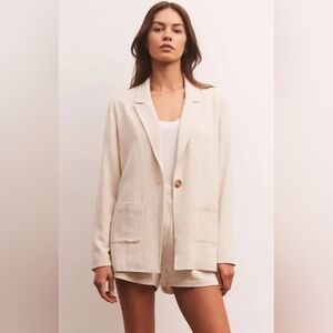 Z Supply Women's Chateau Linen Blazer Size Medium